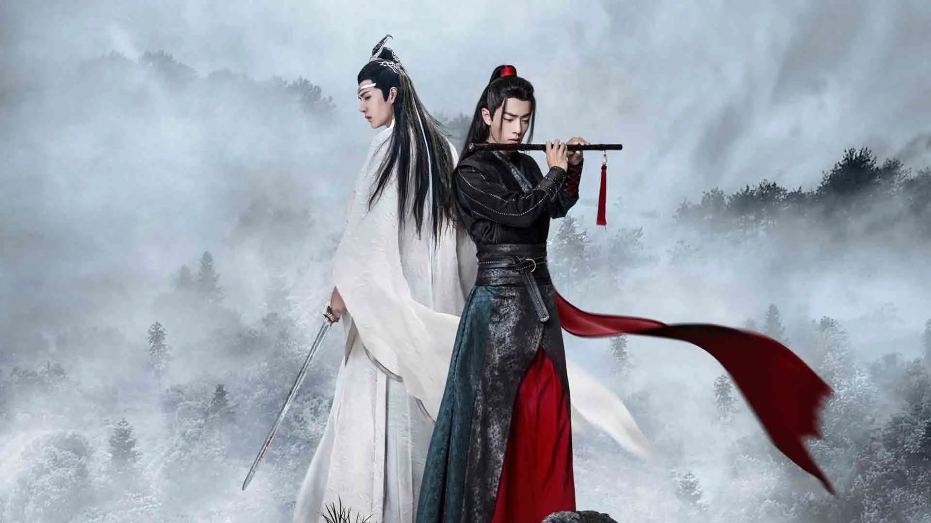 دو بازیگر مرد سریال The Untamed به همراه شمشیر و فلوت ۳۰ تا از بهترین سریال های چینی بهمراه امتیاز IMDB ایتی مایتی